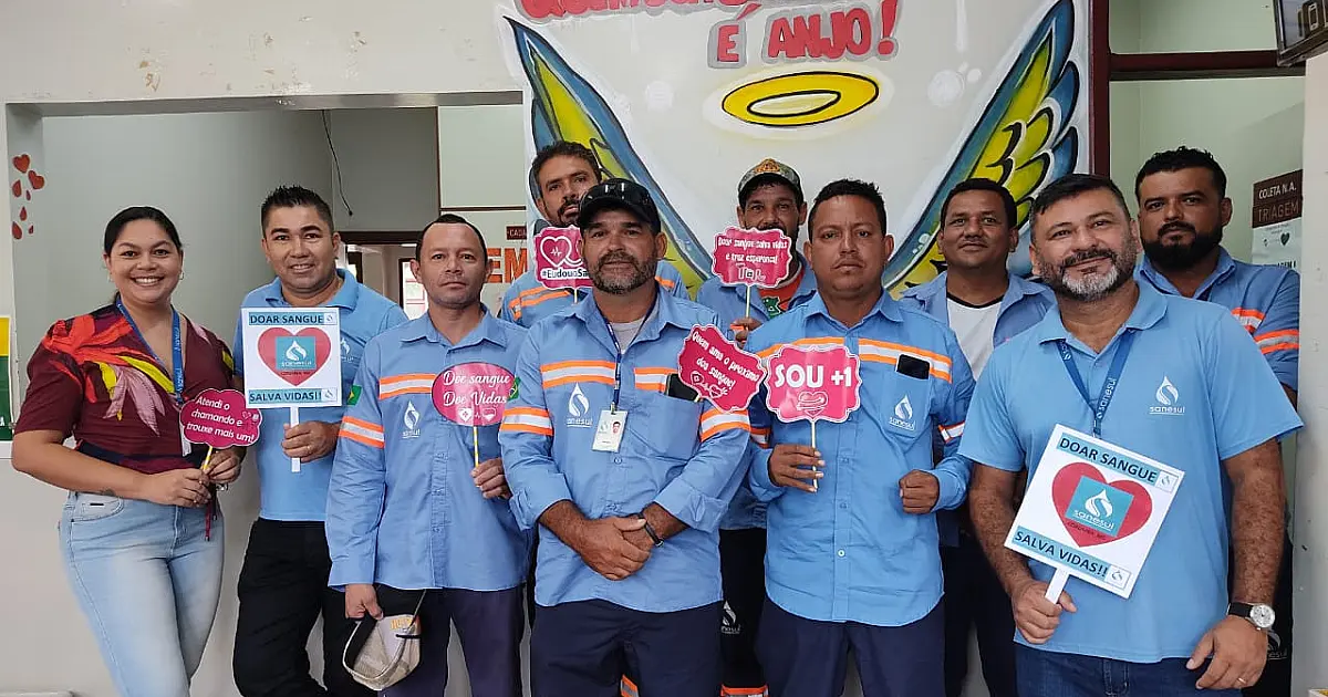 Empregados da Sanesul de Corumbá doam sangue no Hemosul