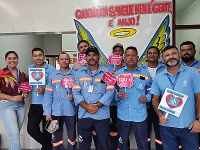 Empregados da Sanesul de Corumbá doam sangue no Hemosul