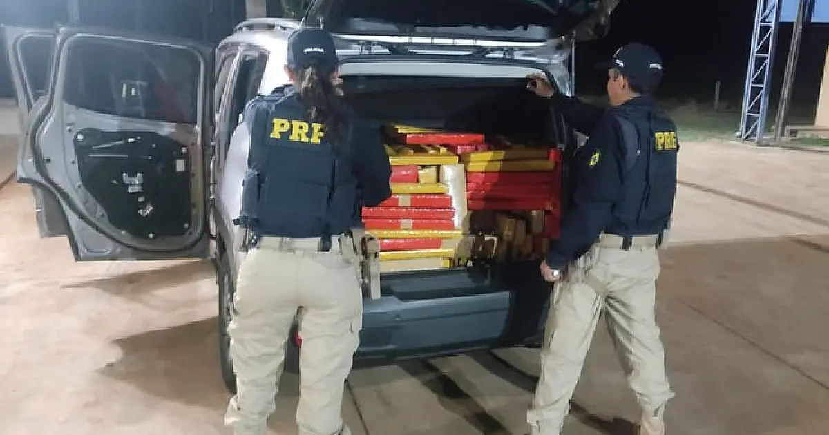 PRF apreende 752,2 Kg de maconha e recupera veículo na BR 267