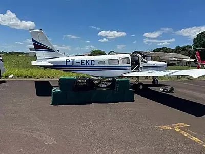 Aeronave carregada de cocaína que saiu de MS é interceptada em SP