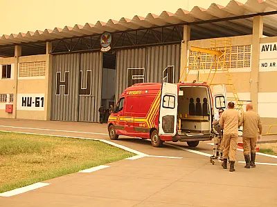 Motociclista com suspeita de fratura é resgatado por aeronave no Paiaguás