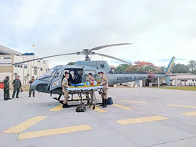 Idoso cai de telhado e é resgatado por helicóptero no Paiaguás
