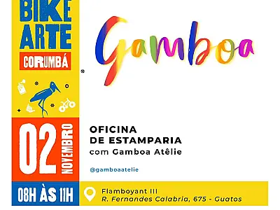 Festival Bike Arte leva oficina de estamparia ao Flamboyant III