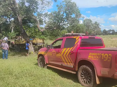 Bombeiros resgatam mulher com fortes dores na região da Nhecolândia