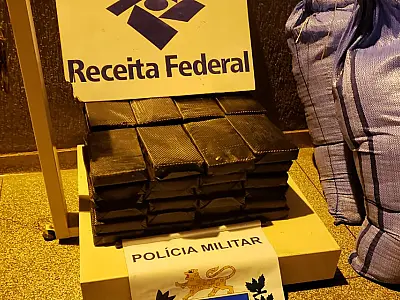 Receita Federal e PM apreendem 53 quilos de cocaína em Corumbá