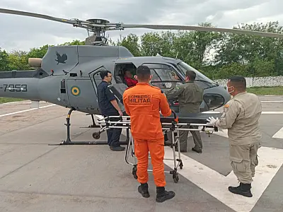 Jovem é resgatado por helicóptero após cair de cavalo em região remota de Corumbá
