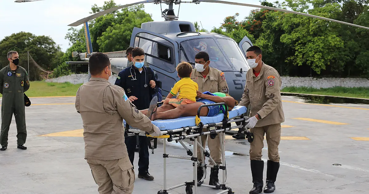 Gestante é resgatada de helicóptero na região do Paiaguás