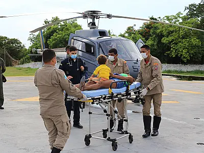 Gestante é resgatada de helicóptero na região do Paiaguás