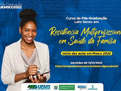 UEMS abre inscrição para pós-graduação do curso Residência Multiprofissional em Saúde da Família