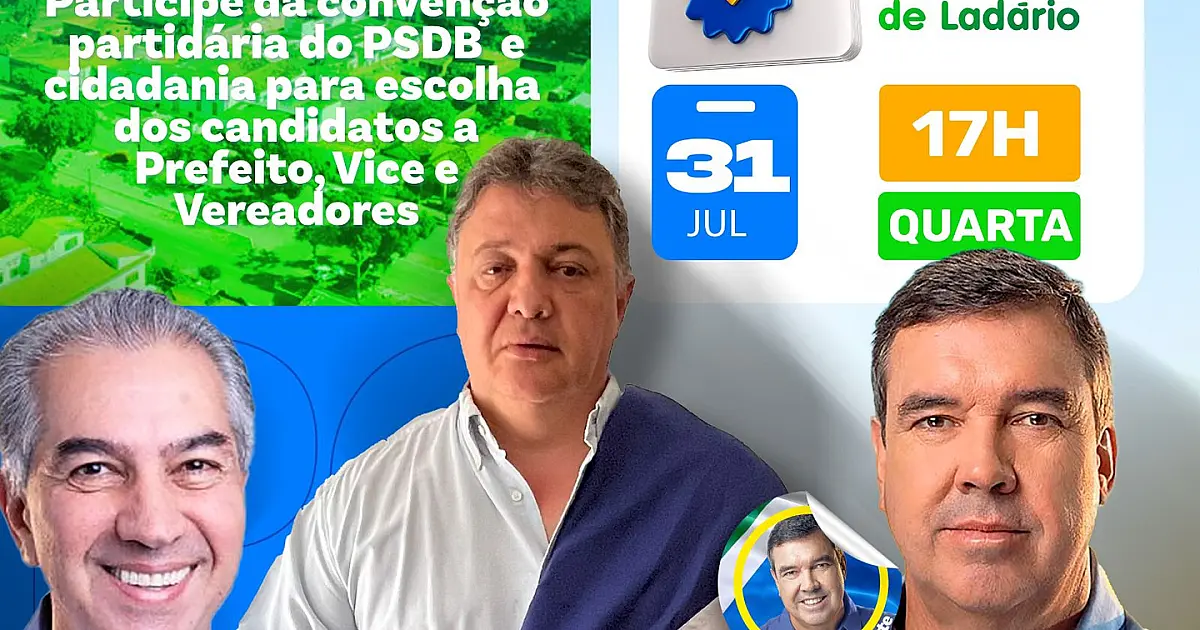 Eduardo Riedel confirma presença na convenção do PSDB em Ladário, dia 31