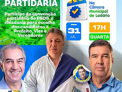 Eduardo Riedel confirma presença na convenção do PSDB em Ladário, dia 31