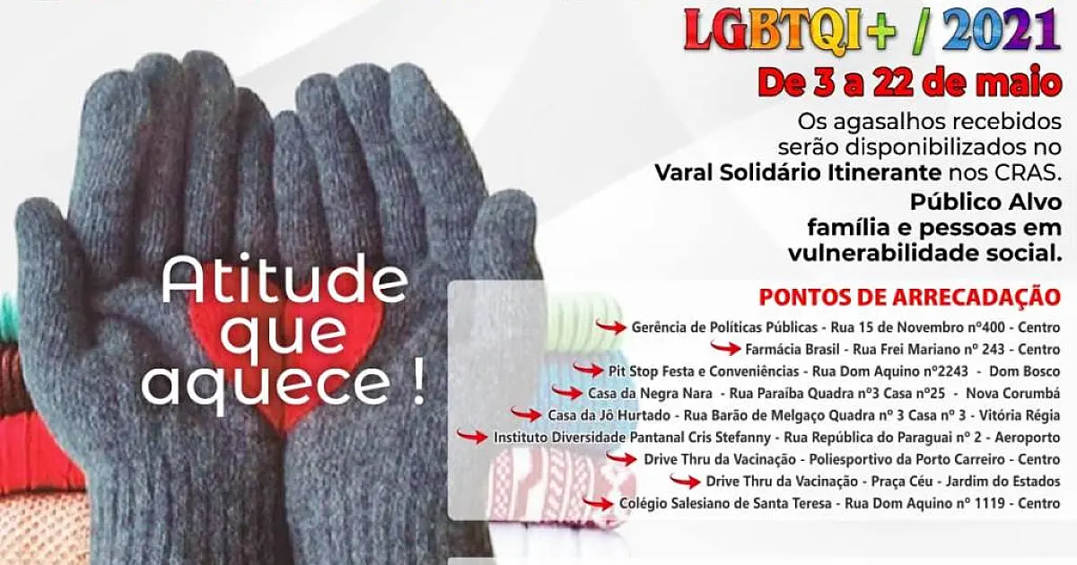 Campanha do agasalho LGBT recebe doações a partir de hoje