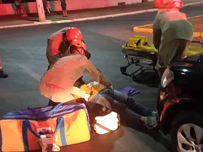 Ciclista atropelada sofre escoriações diversas