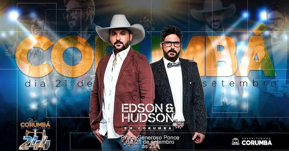 Corumbá 244 anos: dupla Edson & Hudson faz show dia 21 na Avenida