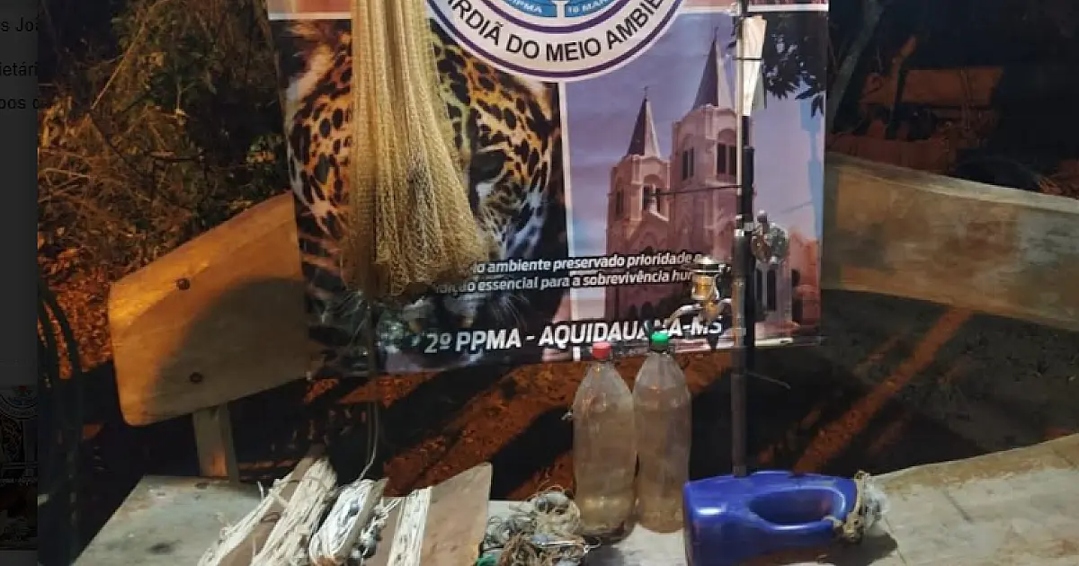 PMA apreende embarcações e material de pesca ilegal no rio Aquidauana