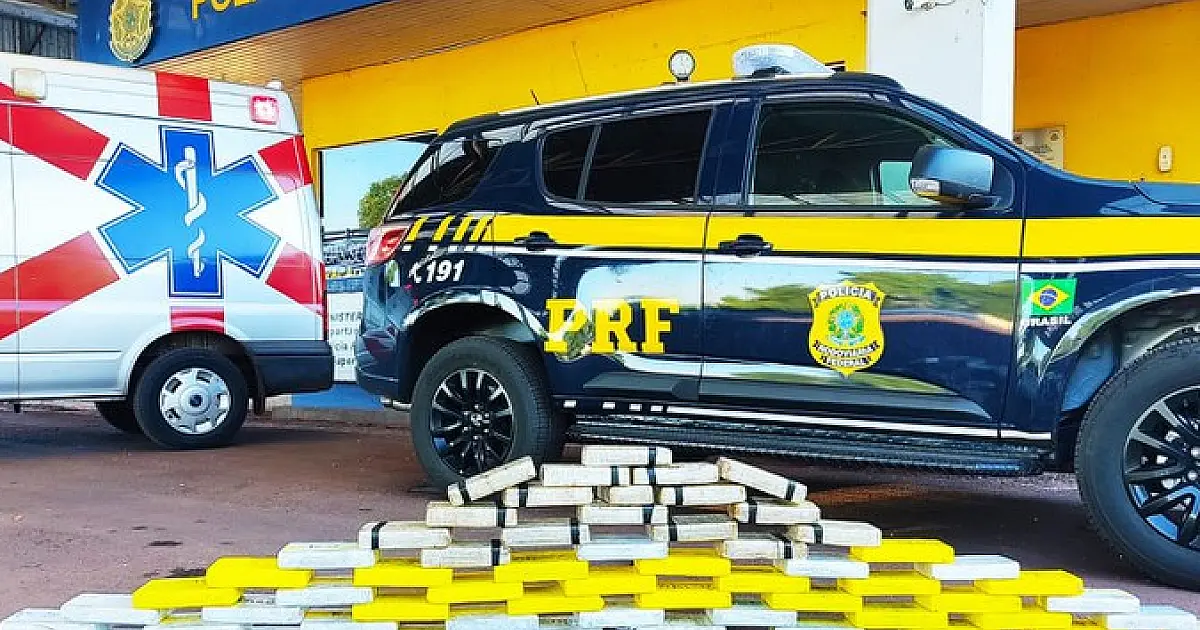 PRF apreende 62 Kg de cocaína em ambulância na BR-262