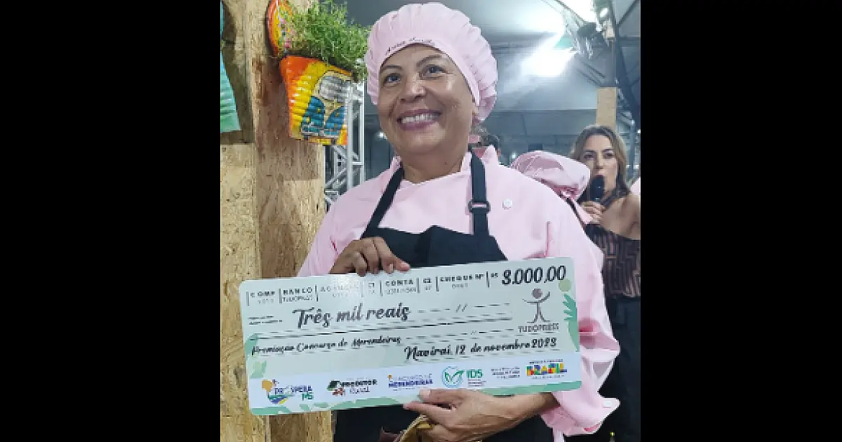 Com Arroz Carreteiro, merendeira de Corumbá conquista 3&ordm; lugar em concurso