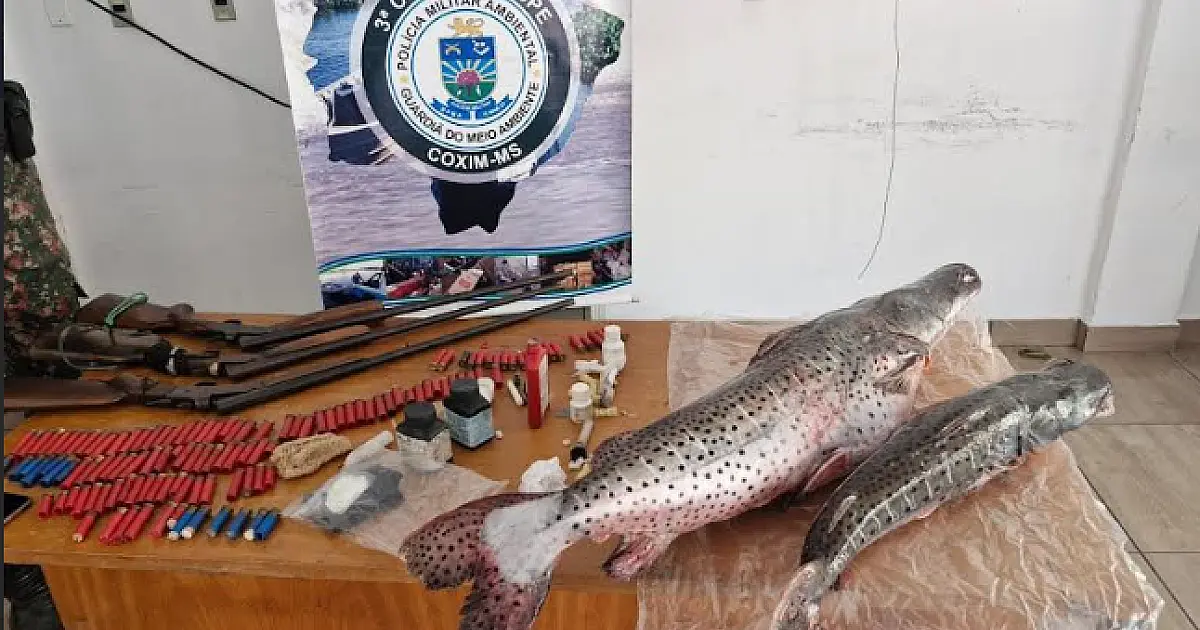 Fiscalização apreende pescado irregular, armas e munições em ranchos pesqueiros de MS