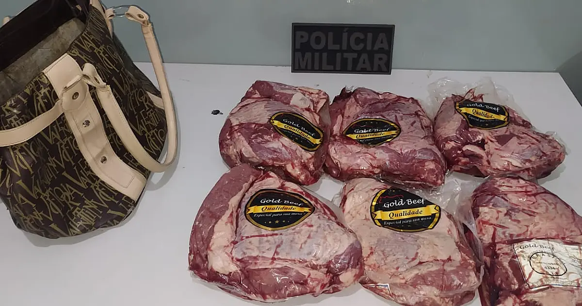 Autora de furto em supermercado é presa com 6 peças de carne