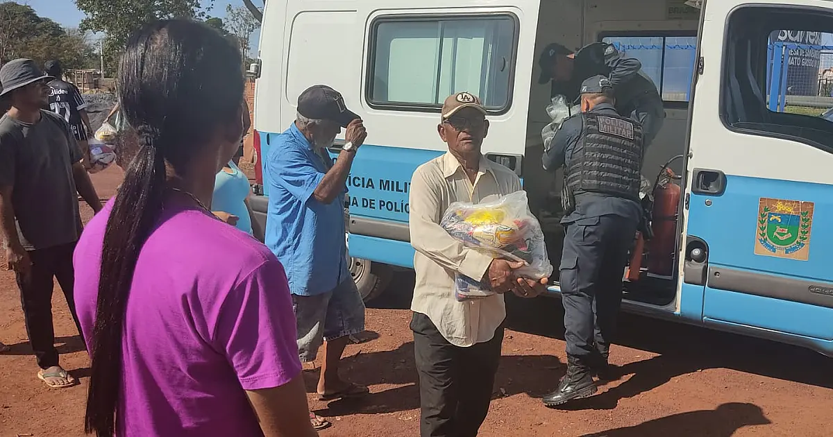 Com parceria da PM e do Capital do Pantanal, Cestas do Arraiá Nhá Naná são entregues à 70 famílias