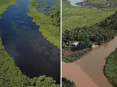 Novas imagens mostram a "agonia" do Rio Miranda com seca histórica