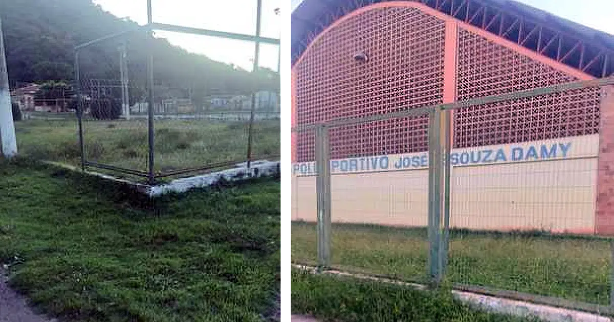 Moradores denunciam falta de manutenção na praça e quadra de esportes do bairro Cristo Redentor