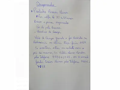 Pai procura por filho usuário de drogas desaparecido há quase uma semana