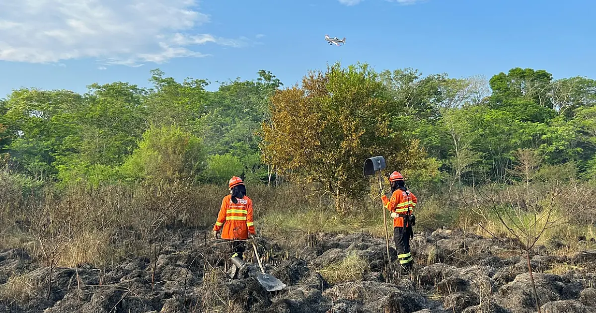 Aeronave garante menor tempo de resposta para combater incêndio no Paiaguás