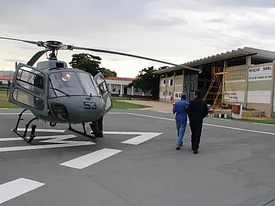 Helicóptero resgata pacientes com risco de hemorragia e sintomas de dengue do Paiaguás