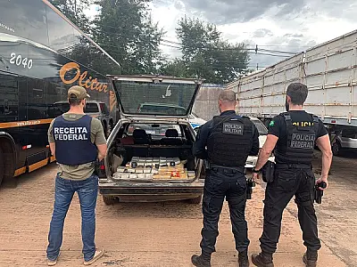 RFB,PF e PM apreendem 125 quilos de cocaína no posto Esdras na Fronteira
