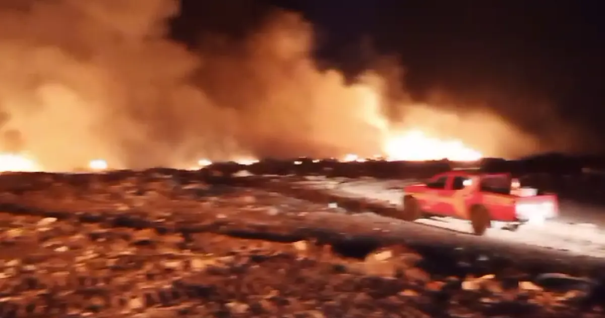 Incêndio de grande proporção atinge o aterro sanitário de Corumbá
