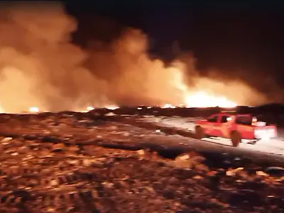 Incêndio de grande proporção atinge o aterro sanitário de Corumbá