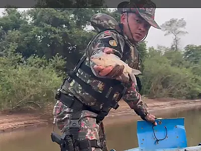 PMA apreende armadilha para captura de peixes durante final de semana