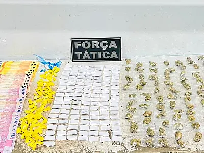Força Tática prende traficante com grande quantidade de papelotes e dinheiro