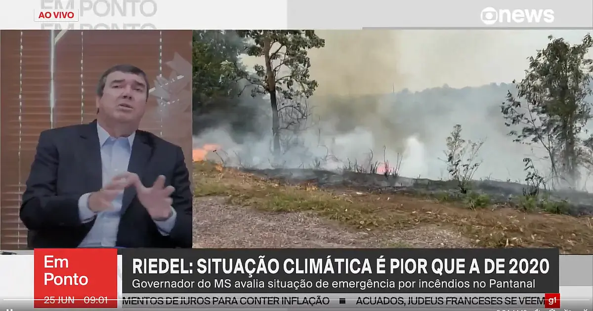 Riedel fala sobre situação dos incêndios no Pantanal em entrevista na Globo News