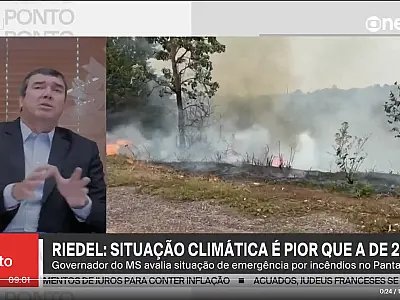 Riedel fala sobre situação dos incêndios no Pantanal em entrevista na Globo News