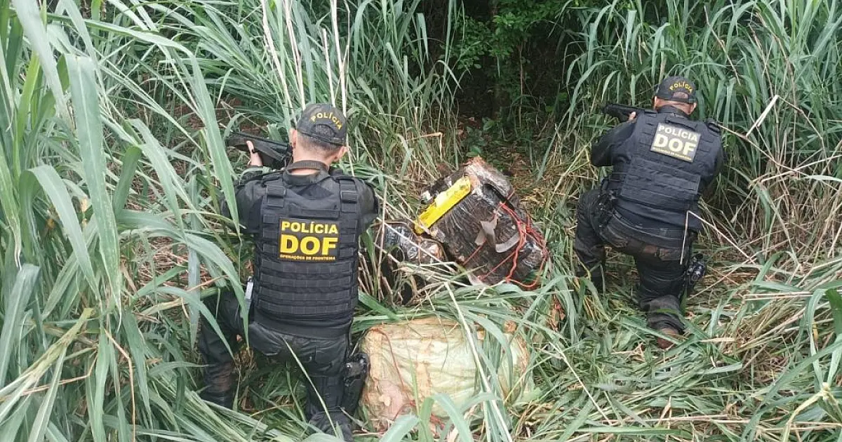 DOF apreende mais de 1,8 tonelada de maconha na fronteira com o Paraguai no fim de semana