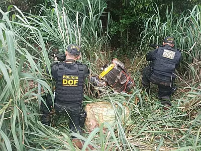 DOF apreende mais de 1,8 tonelada de maconha na fronteira com o Paraguai no fim de semana