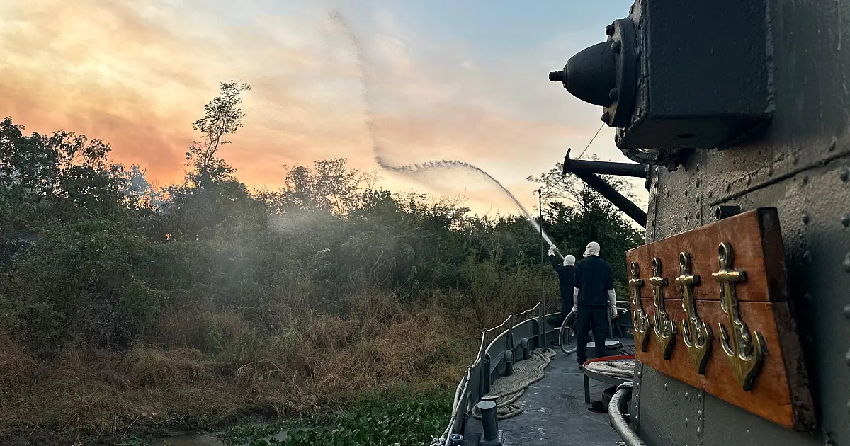 Apoio da Marinha no combate aos incêndios do Pantanal completa quatro meses