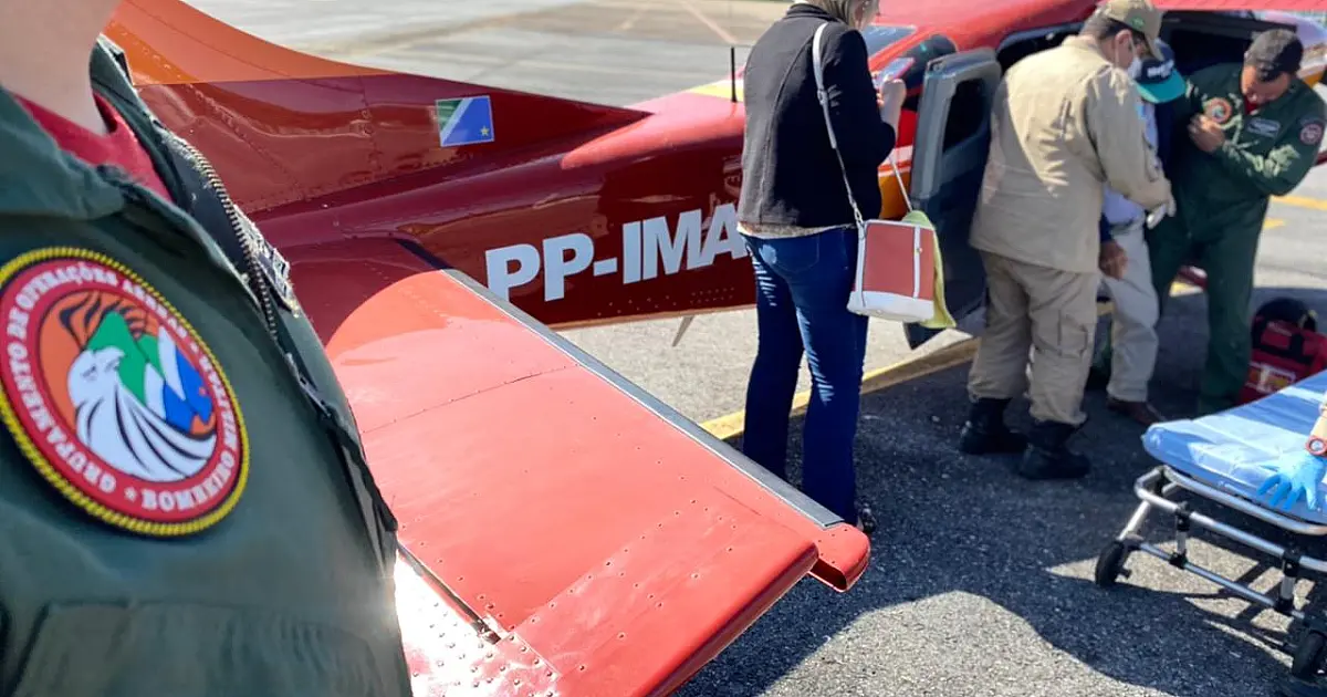 Idoso é resgatado de aeronave em fazendo na região do Paiaguás