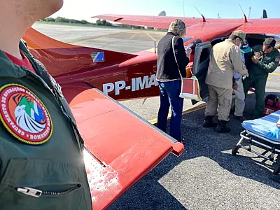 Idoso é resgatado de aeronave em fazendo na região do Paiaguás