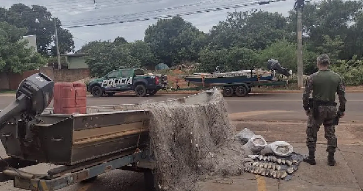 Casal é preso por pesca predatória e PMA apreende 56 kg de pescados