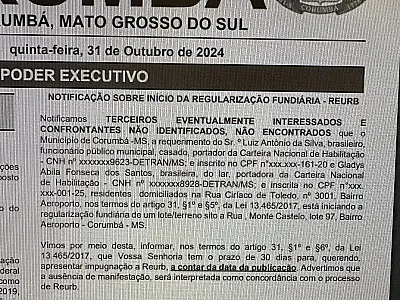 Em fim de governo, candidato que perdeu eleição tenta se apossar de terreno do município