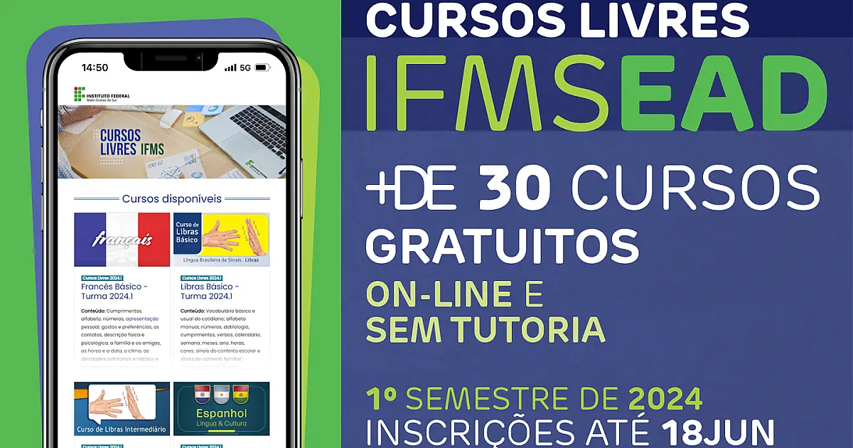 IFMS oferta mais de 30 cursos livres neste semestre