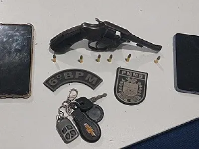 PM  apreende arma de fogo e prende homens por porte ilegal
