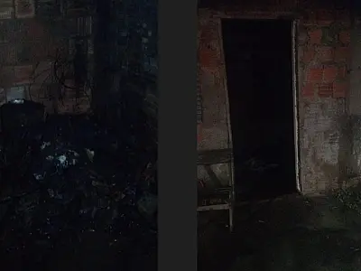 Casa pega fogo durante a madrugada no bairro Aeroporto