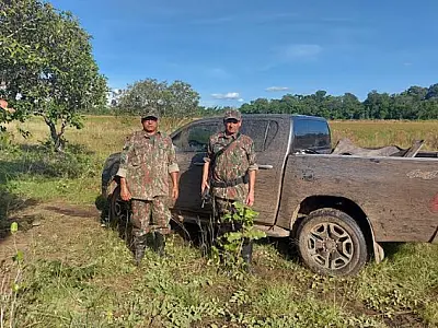 Caminhonete com placa clonada é encontrada abandonada na Nhecolândia