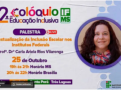 IFMS realiza Colóquio de Educação Inclusiva nesta semana