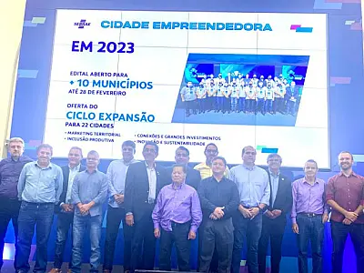 Programa Cidade Empreendedora do Sebrae vai contemplar cerca de 40 municípios em 2023