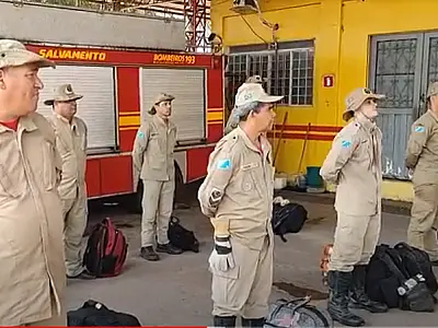 Bombeiros reforçam equipe no combate aos incêndios em Porto Esperança